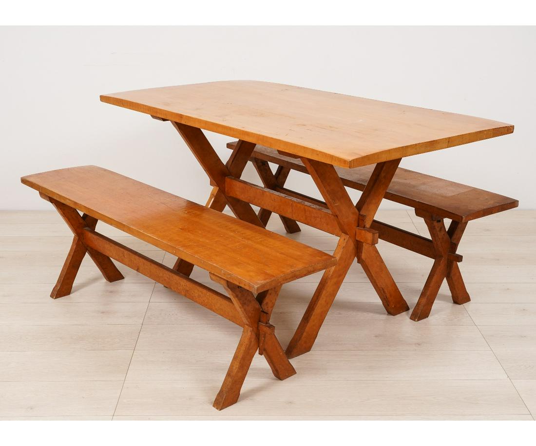 MAPLE TABLE AND TWO BENCHES (1 of 10)