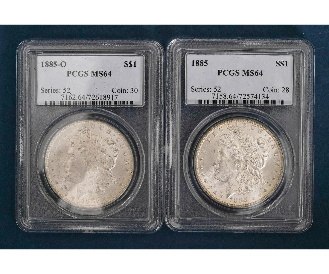 TWO $1 MORGAN SILVER DOLLARS (1 of 6)