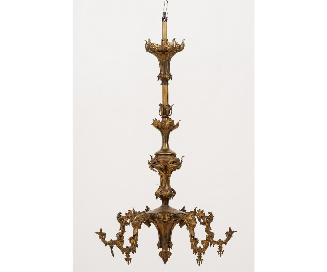 GOTHIC REVIVAL GAS CHANDELIER (1 of 10)