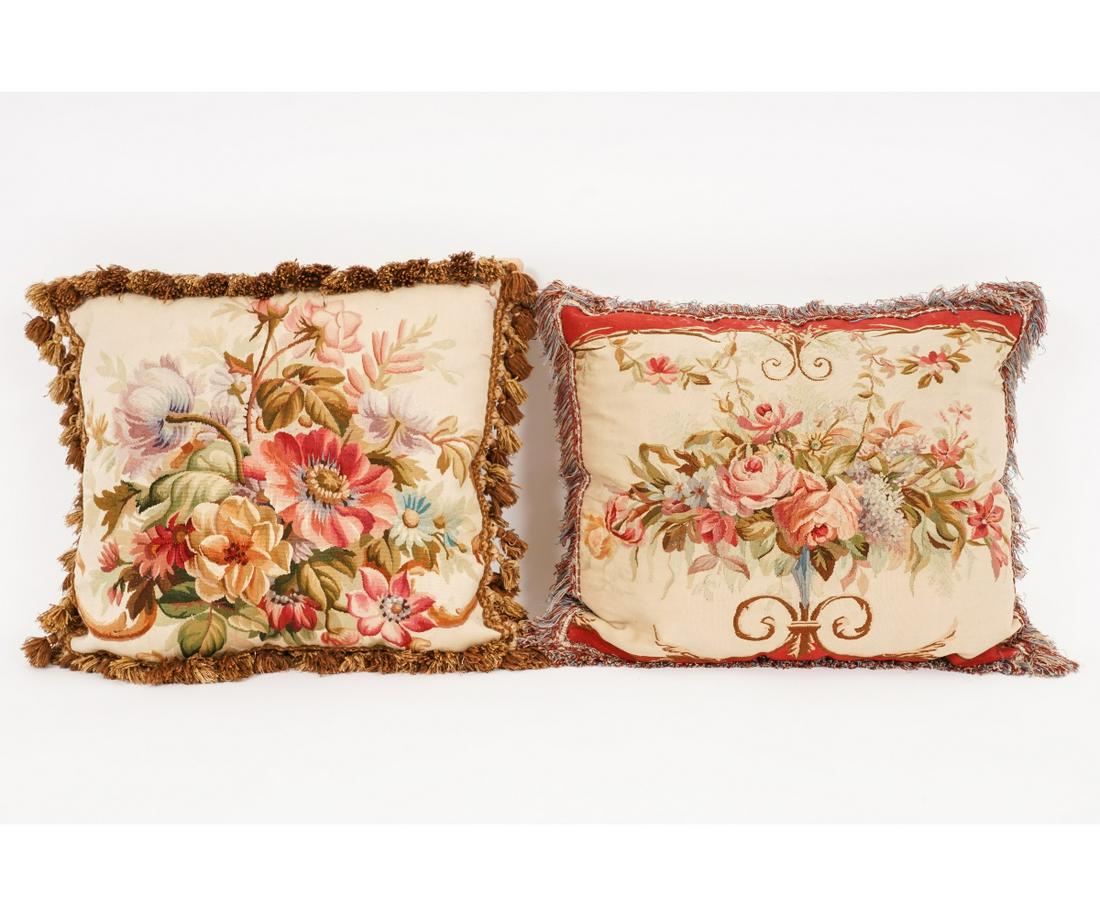 TWO AUBUSSON PILLOWS (1 of 9)