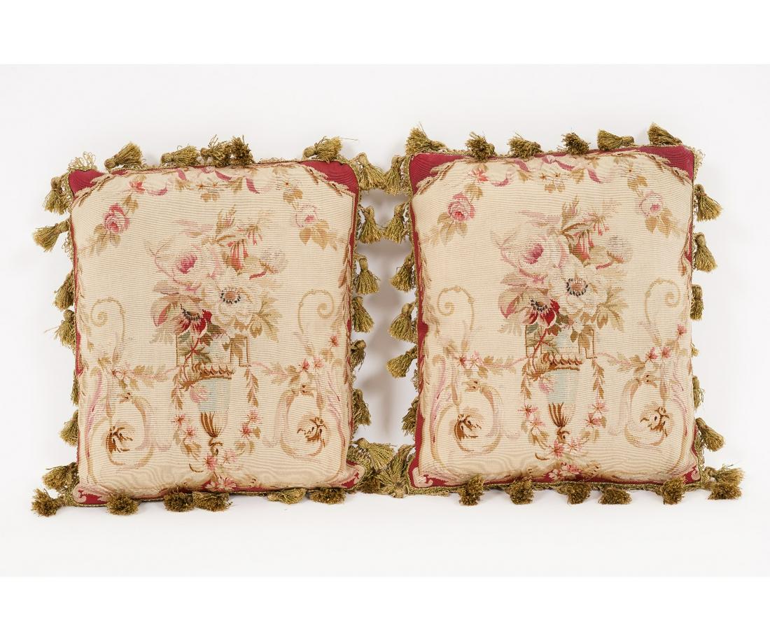 TWO AUBUSSON PILLOWS (1 of 6)