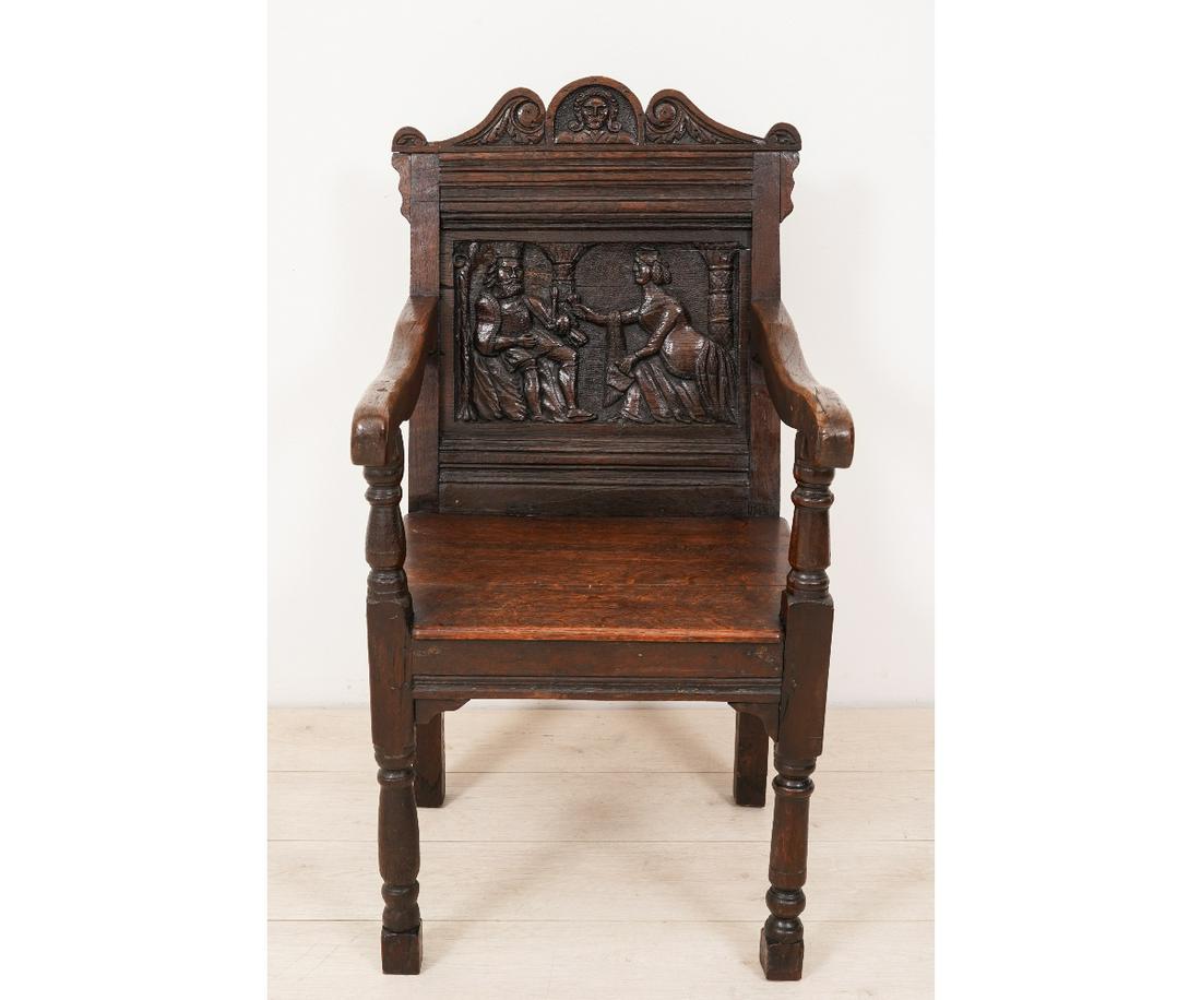 ENGLISH OAK OPEN ARMCHAIR (1 of 16)