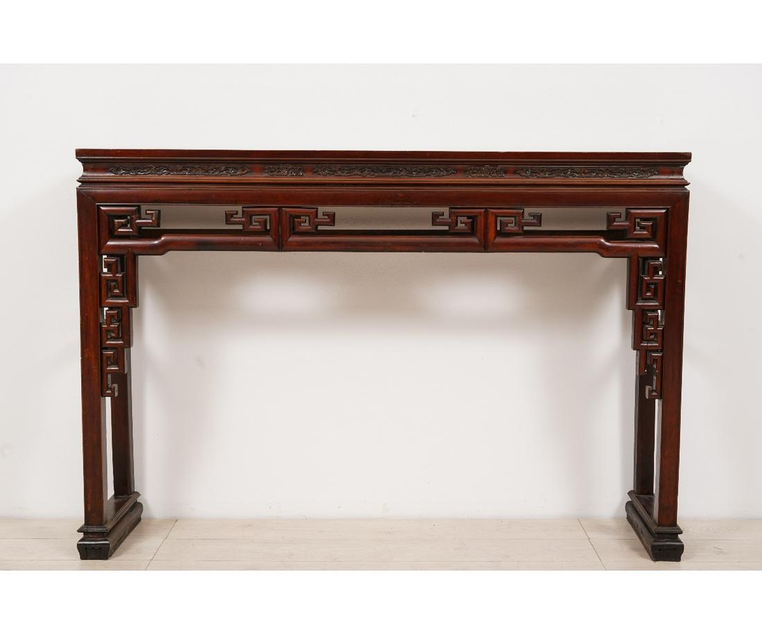CHINESE ALTAR TABLE: Chinese altar table, 19th c. 43.25"h x 62"w x 15"d