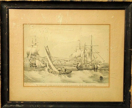 Lithograph “View of the New York Quarantine, Stat: Lithograph “View of the New York Quarantine, Staten Island”, D.T. Valentine’s Manual 1851.8”x11”