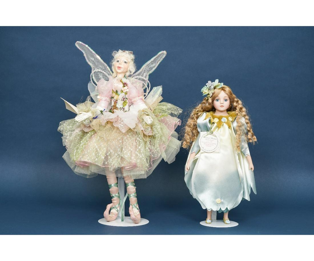 TWO DOLLS: Two dolls to include a "Fairyland Fantasies Gina Doll", limited edition #188/5000, in original box, 15"h; together with a character doll by Katherine's Collection at Silver Lake, 20"h.