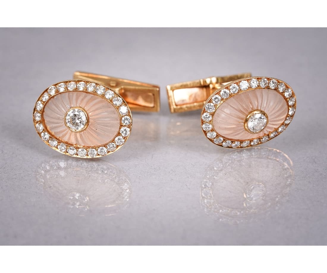 BOUCHERON 18K DIAMOND CUFFLINKS (1 of 11)