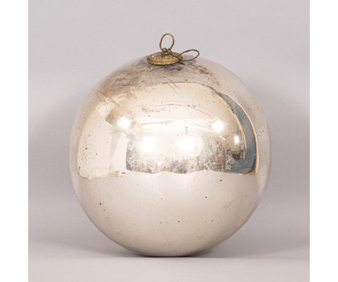 MASSIVE GERMAN GLASS SILVER KUGEL (1 of 4)