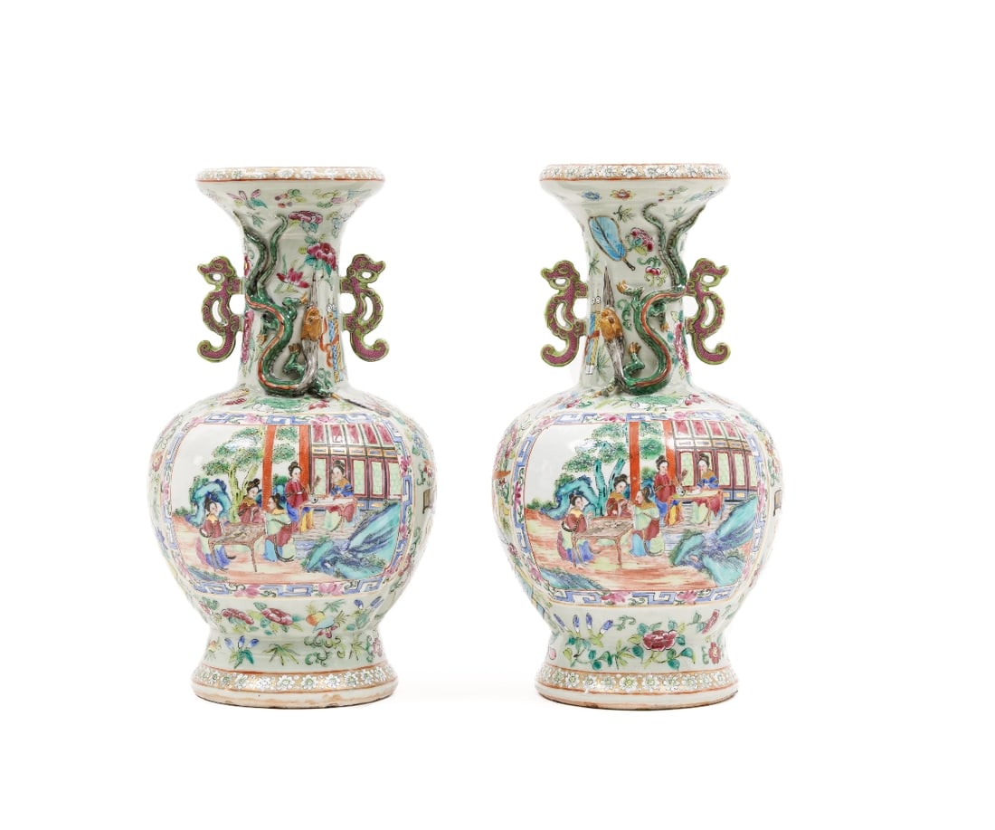 PAIR CHINESE VASES (1 of 10)