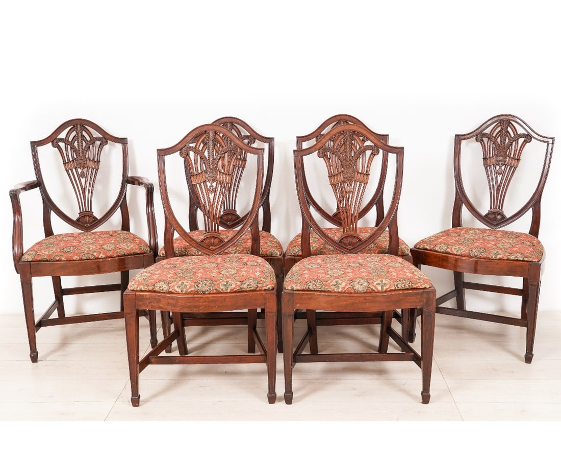 SET OF SIX ENGLISH SIDE CHAIRS (1 of 12)