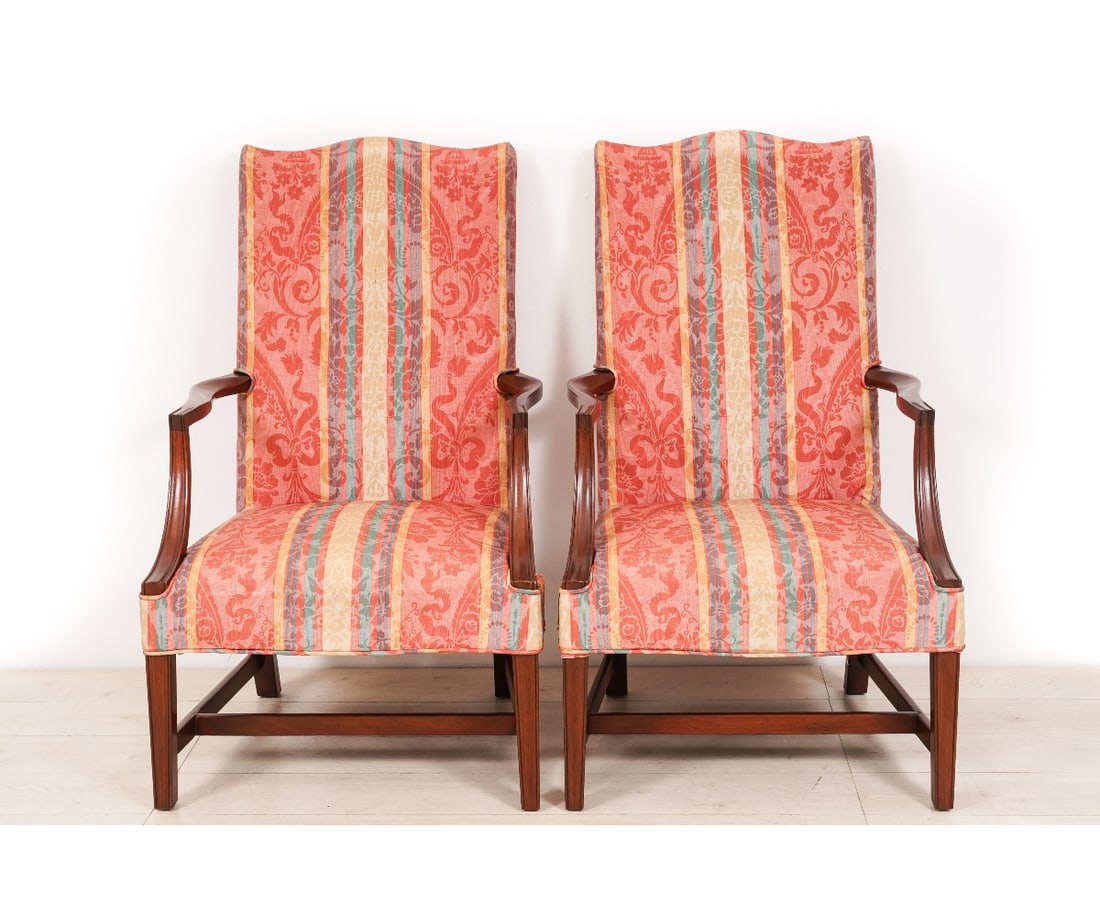 PAIR MAHOGANY LOLLING CHAIRS (1 of 5)