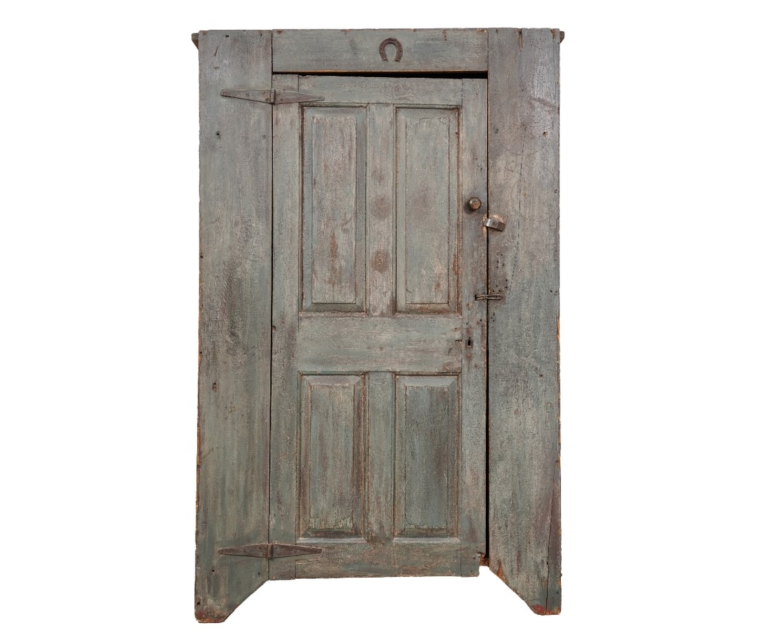 COUNTRY BLUE PAINTED CUPBOARD (1 of 9)