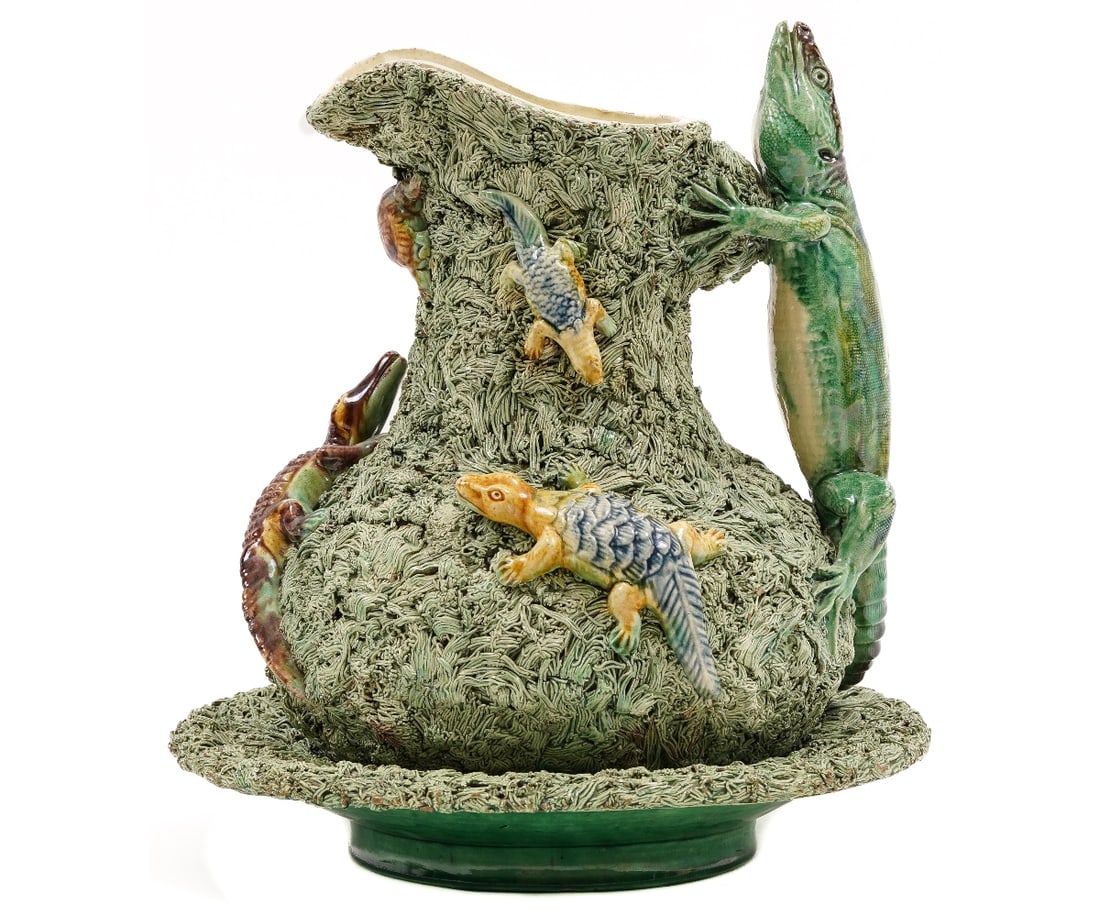 PALISSY WARE PITCHER & BOWL (1 of 13)
