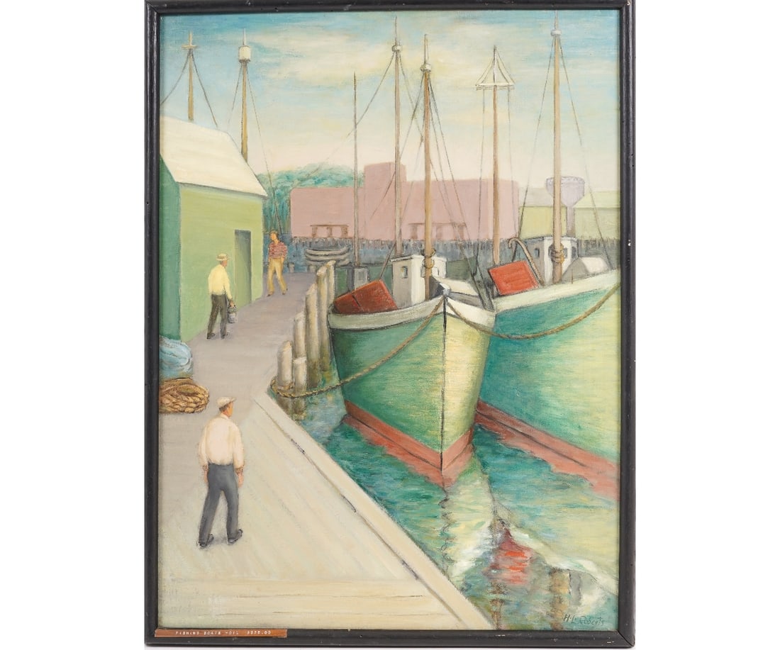 HELEN L. ROBERTS 'FISHING BOATS' (1 of 6)