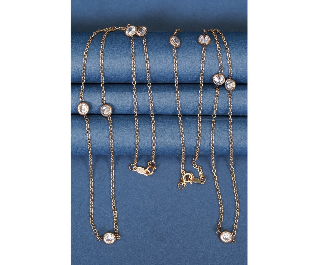 14K GOLD STATION NECKLACES (1 of 9)
