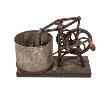 L.S. STARRETTE'S FOOD CHOPPER: L.S. Starrett's mechanical food chopper, circa 1863, probably a No.1. 13"h x 16.5"w x 12"d