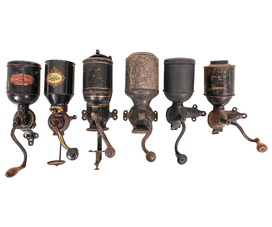 SIX WALL MOUNT COFFEE GRINDERS (1 of 7)