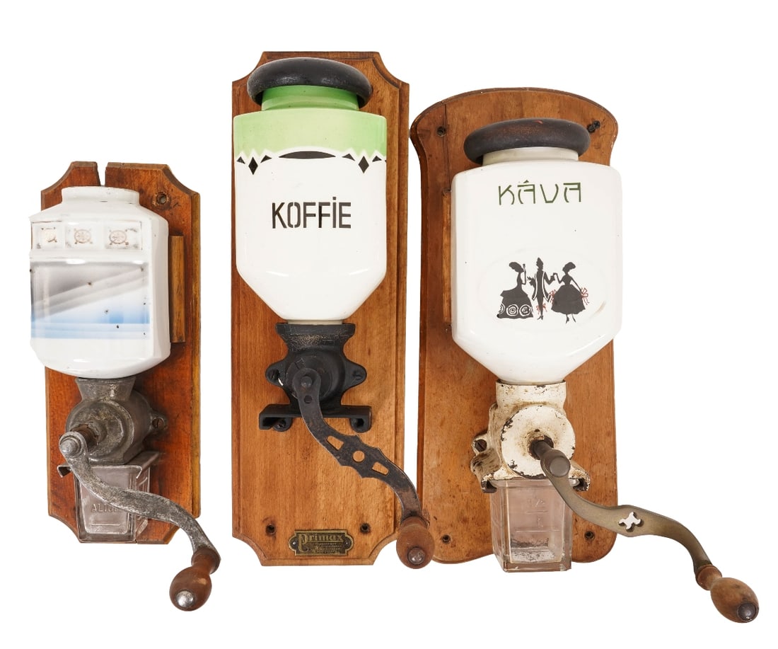 THREE WALL MOUNT COFFEE MILLS (1 of 5)