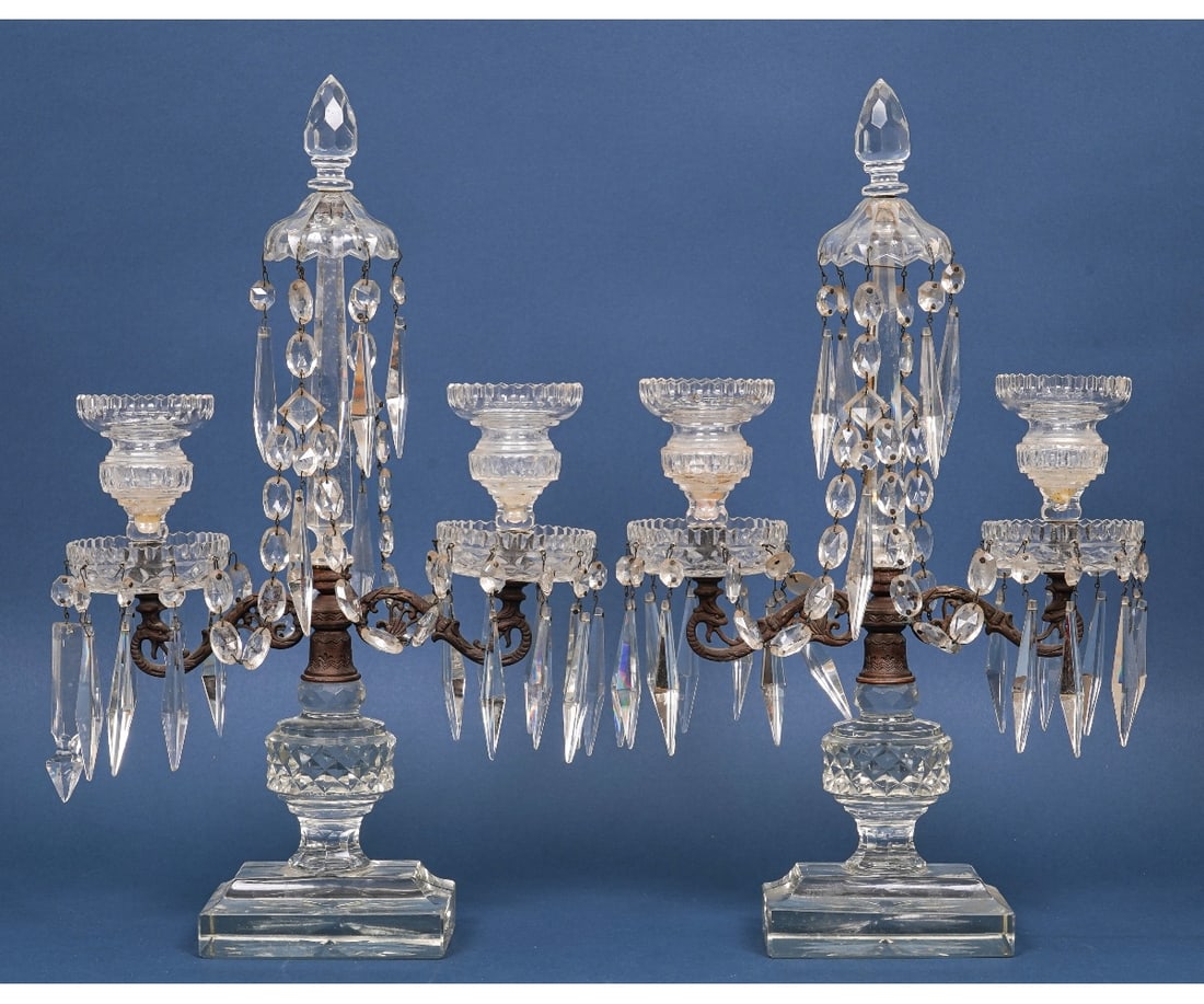 PAIR CRYSTAL CANDELABRA (1 of 5)