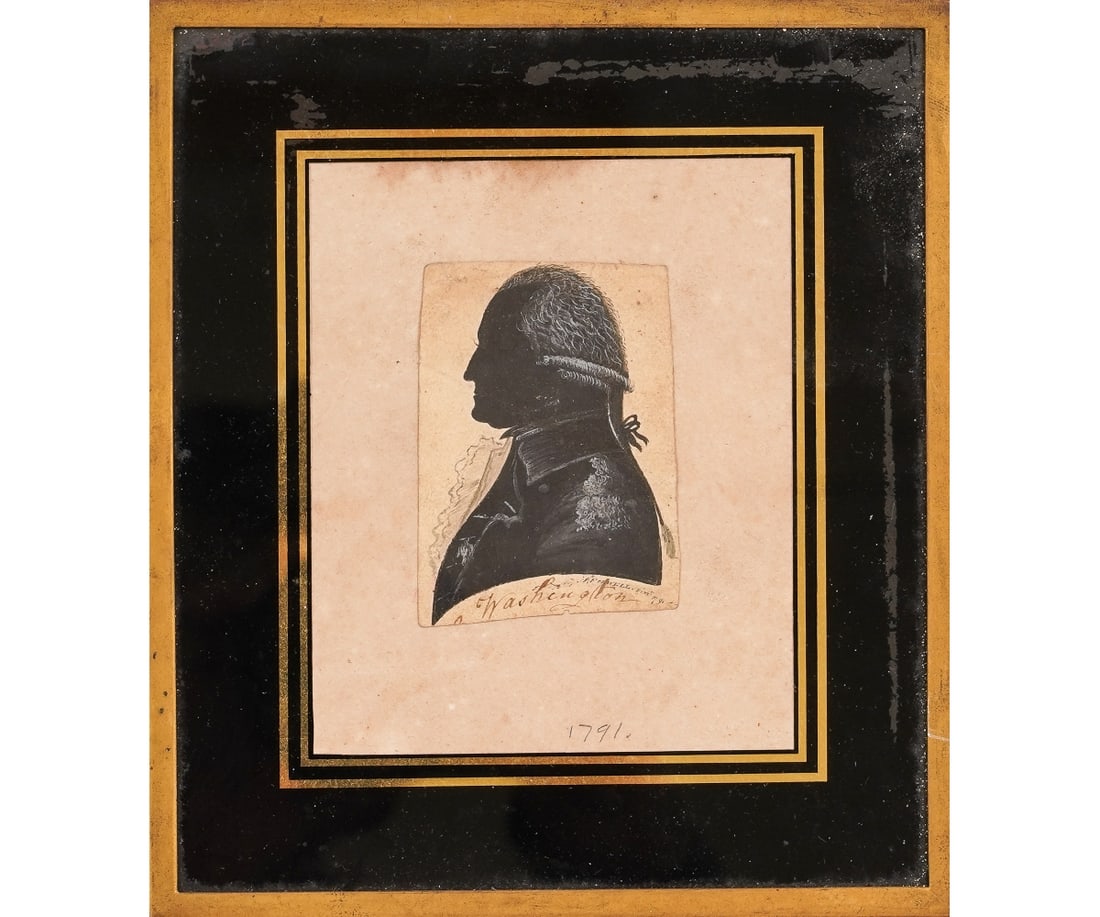 PAINTED SILHOUETTE OF GENERAL G. WASHINGTON (1 of 4)