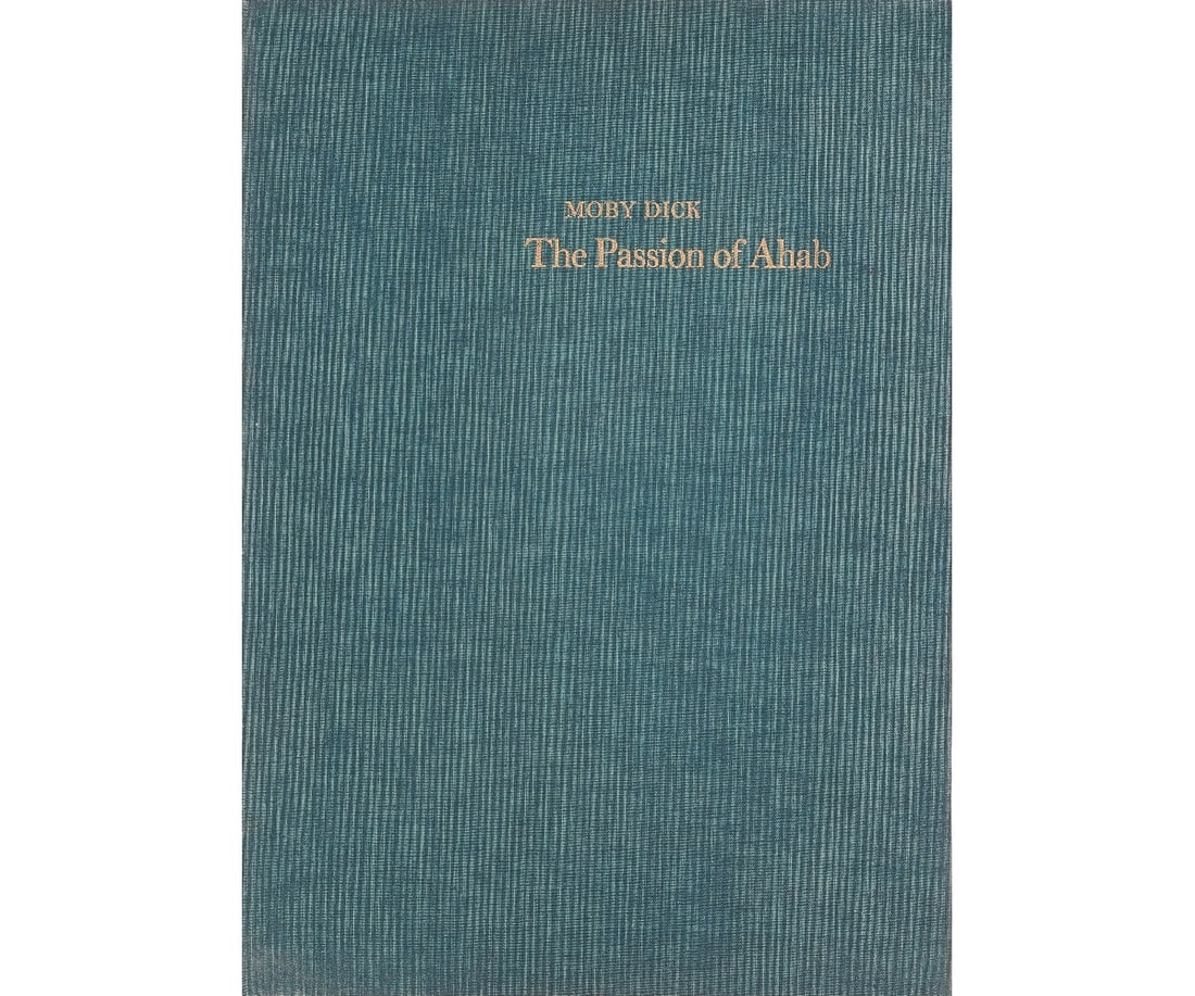BENTON SPRUANCE MOBY DICK FOLIO: Benton Spruance (1904-1967) "Moby Dick, Passion of Ahab Folio: 1968", 1st edition, 1 of 450, 26 lithographs all in a green cloth protective clamshell display case. Lithographs: 22" x 16" (color and b/