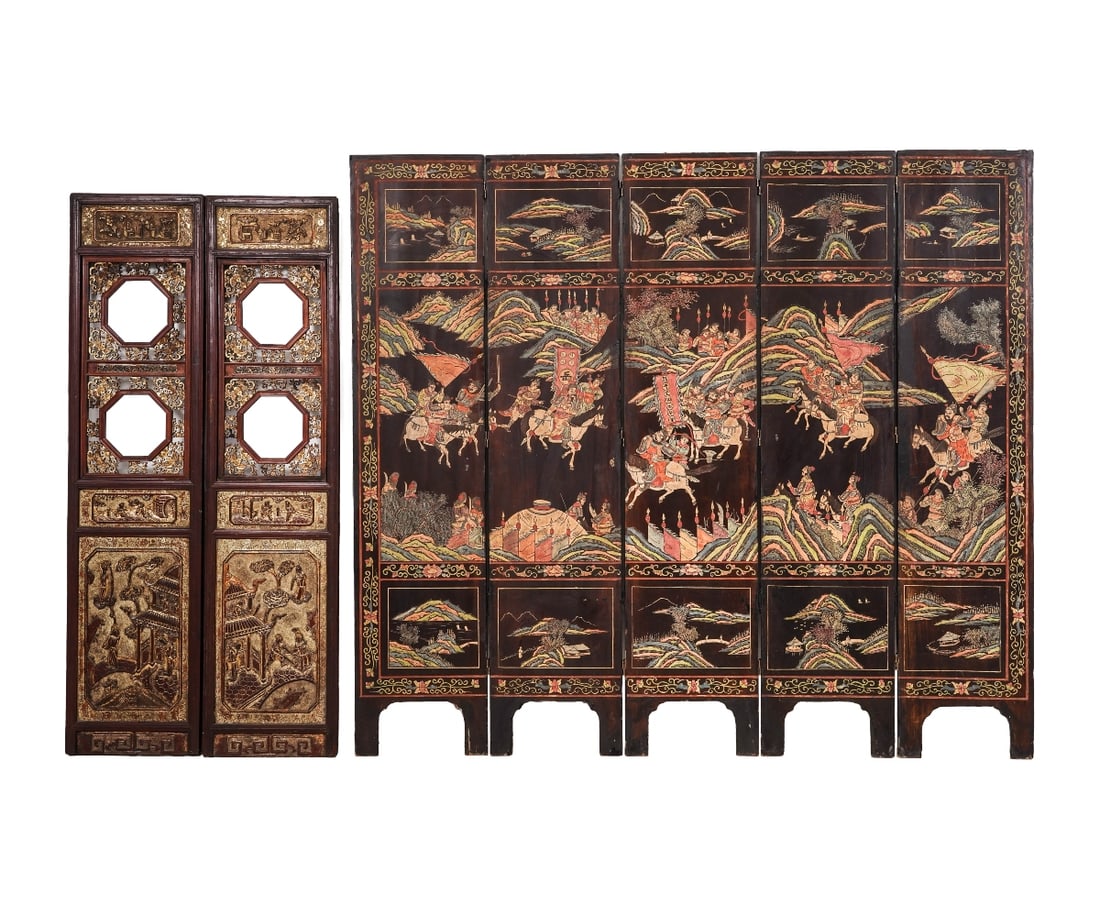 CHINESE LACQUERED WOOD SCREEN (1 of 12)