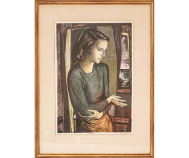 BENTON MURDOCK SPRUANCE LITHO: Benton Murdoch Spruance (1904-1967, PA) framed and matted color lithograph titled "Soliloquy" pencil signed, edition 29/40, with a McClees Gallery label. 19" x 14" ss / 27" x 21" oa