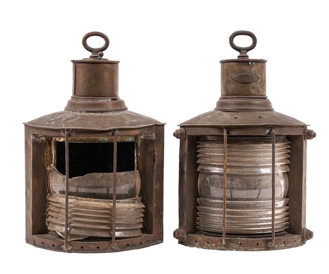 PORT AND STARBOARD BRASS LANTERNS (1 of 9)