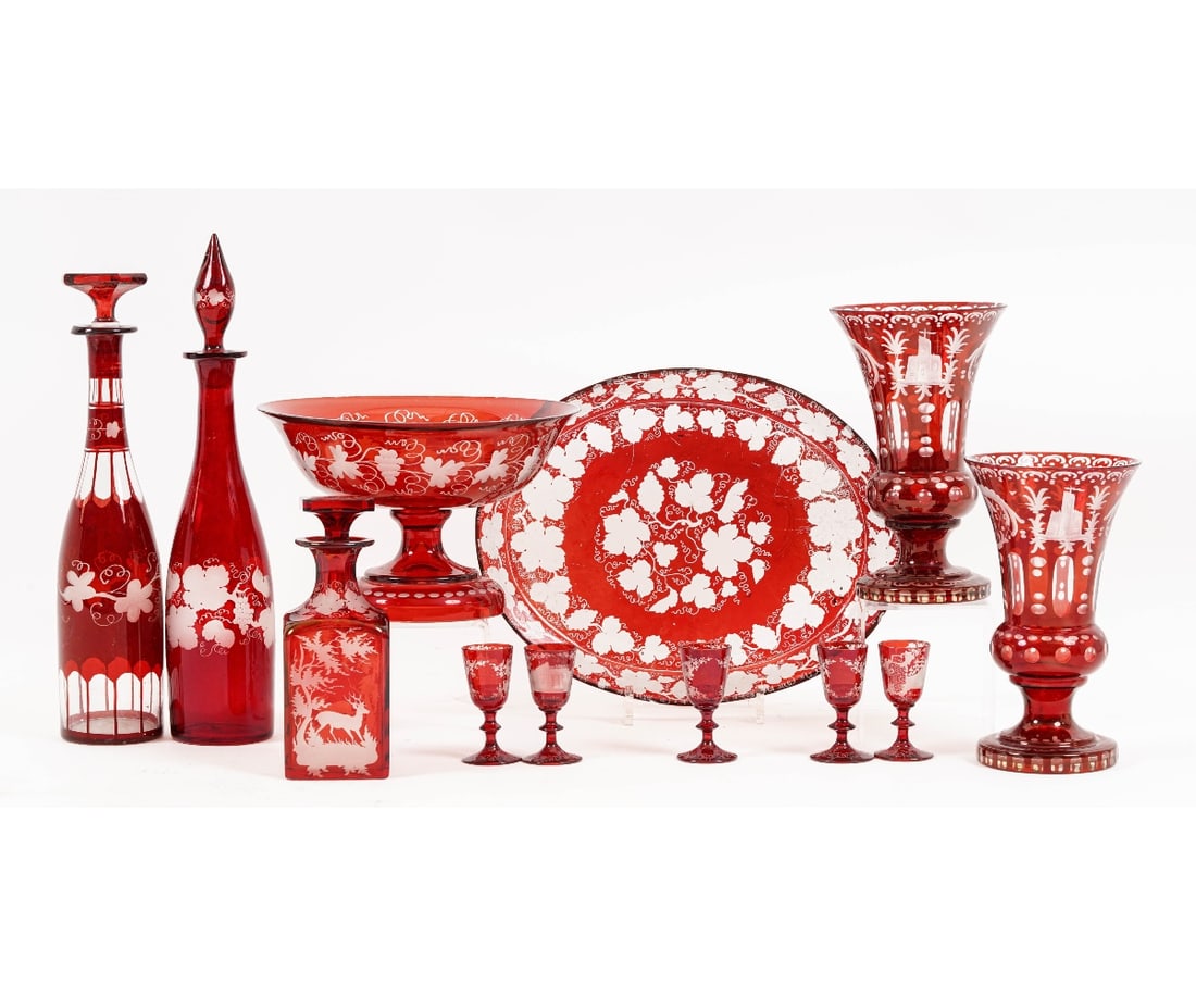 RED BOHEMIA GLASS TABLEWARE (1 of 13)