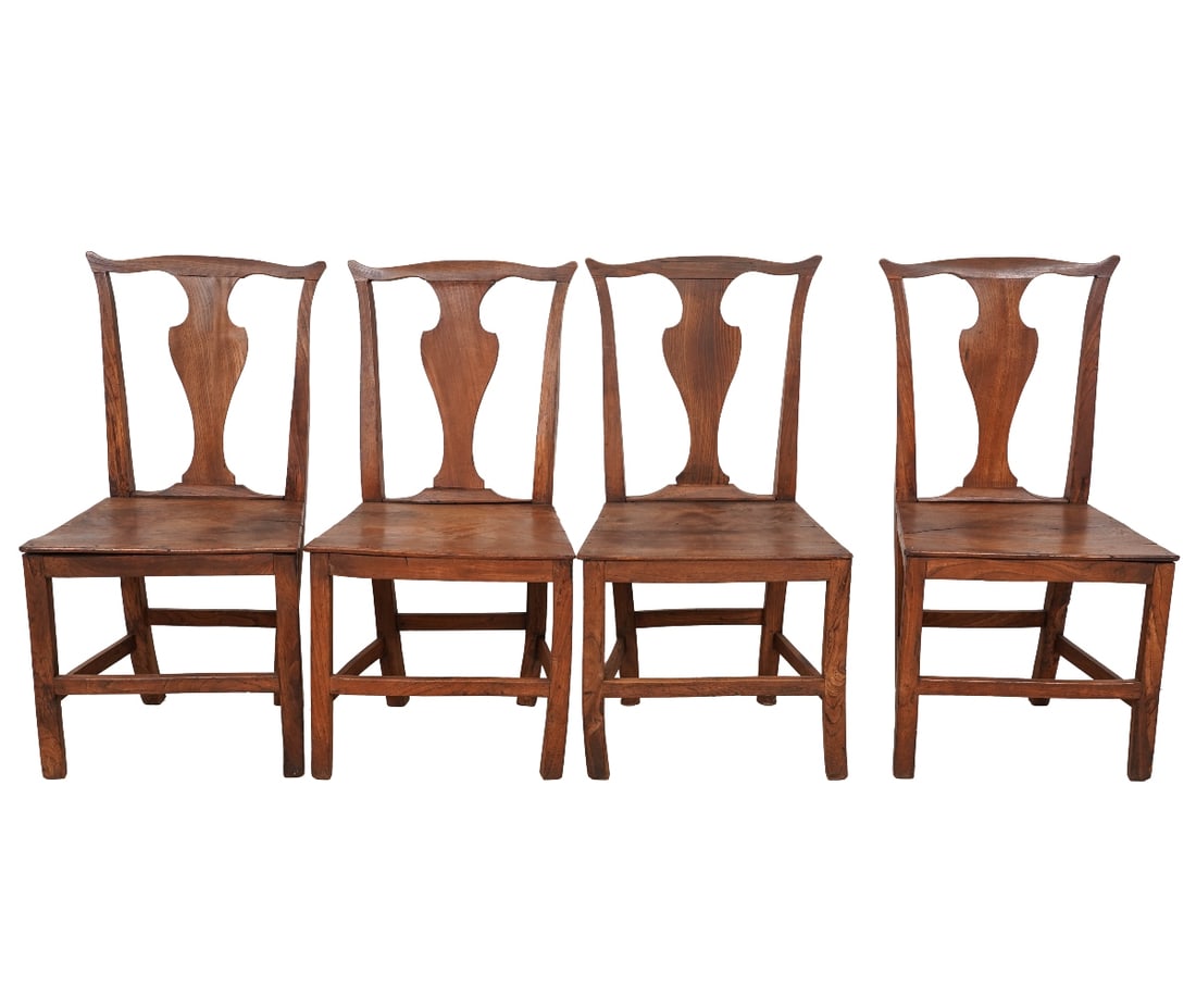 SET OF FOUR YEW WOOD CHAIRS (1 of 10)