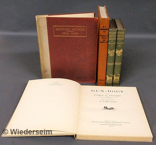 Five sporting books to include: Hunting Scenes by : Five sporting books to include: Hunting Scenes by Cecil Aldin, Gun-Dogs by Patrick R. Chalmers, Pictures of Horses and English Life by A.J. Munnings, R.A., etc.