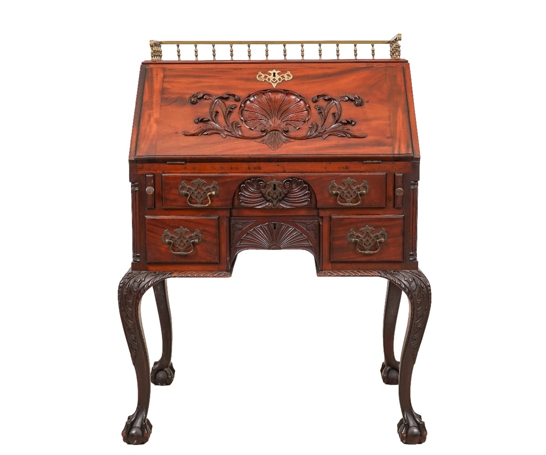 CHIPPENDALE STYLE SLANT DESK (1 of 12)