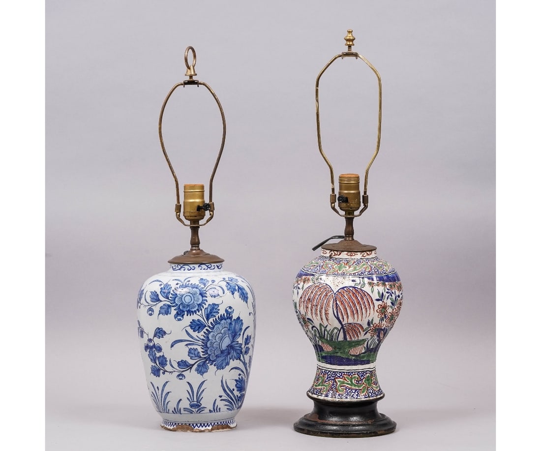 TWO DELFT VASE LAMPS (1 of 6)