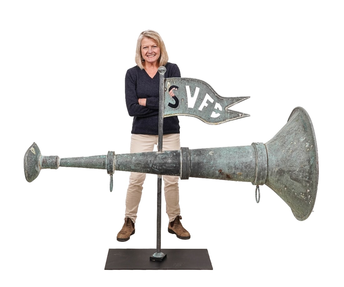 COPPER PARADE HORN WEATHERVANE (1 of 10)