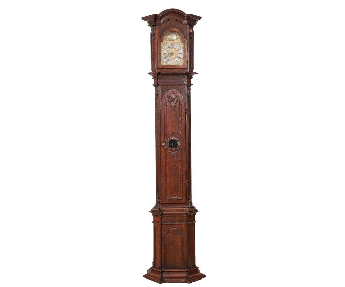 FRENCH OAK TALL CASE CLOCK (1 of 12)