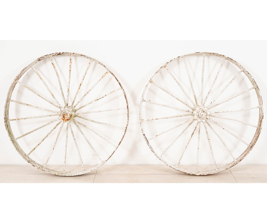 TWO IRON TRACTOR WHEELS (1 of 4)
