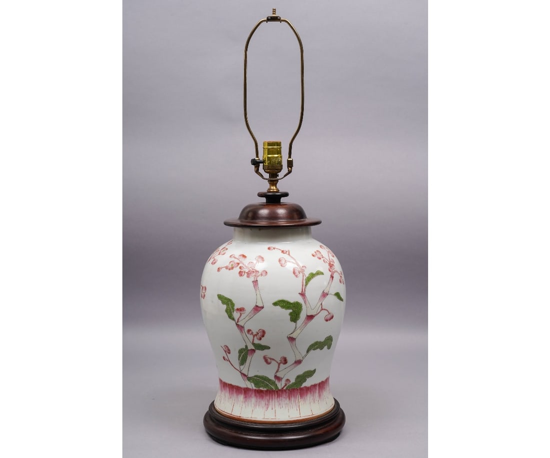 ASIAN PORCELAIN URN/LAMP (1 of 5)