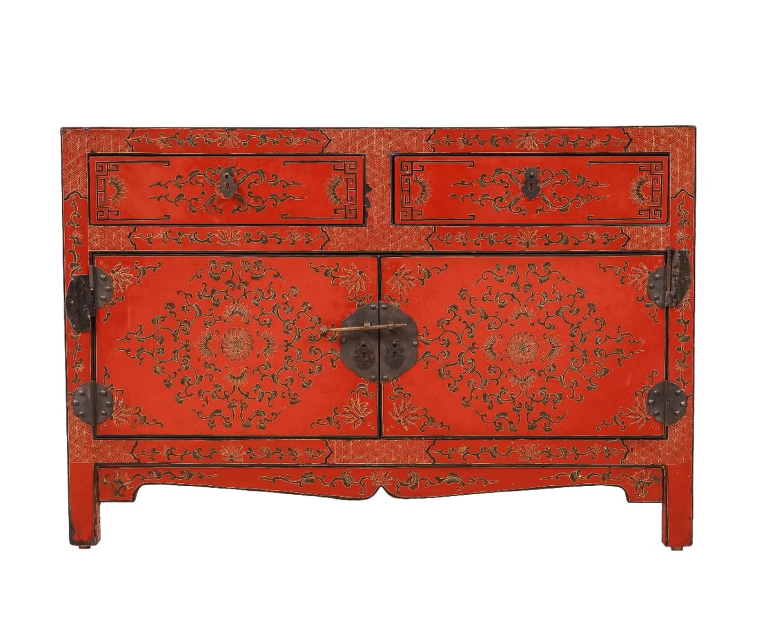 RED LACQUERED CABINET (1 of 6)