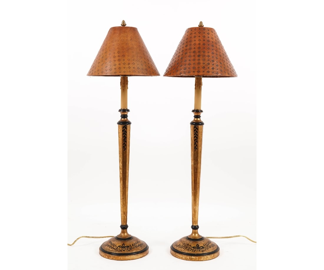 PAIR DECORATIVE TALL LAMPS (1 of 5)