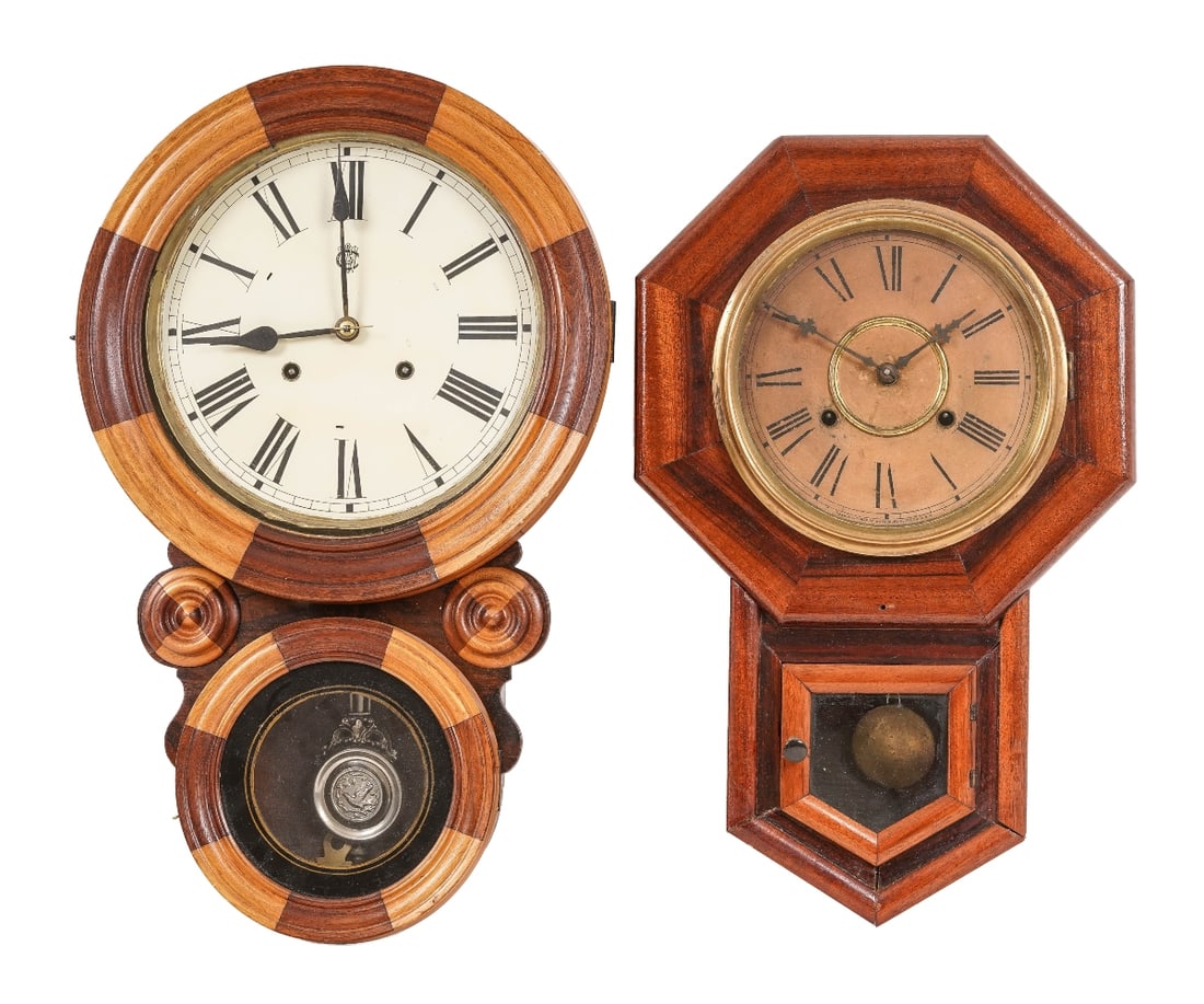 TWO WATERBURY CLOCKS (1 of 6)