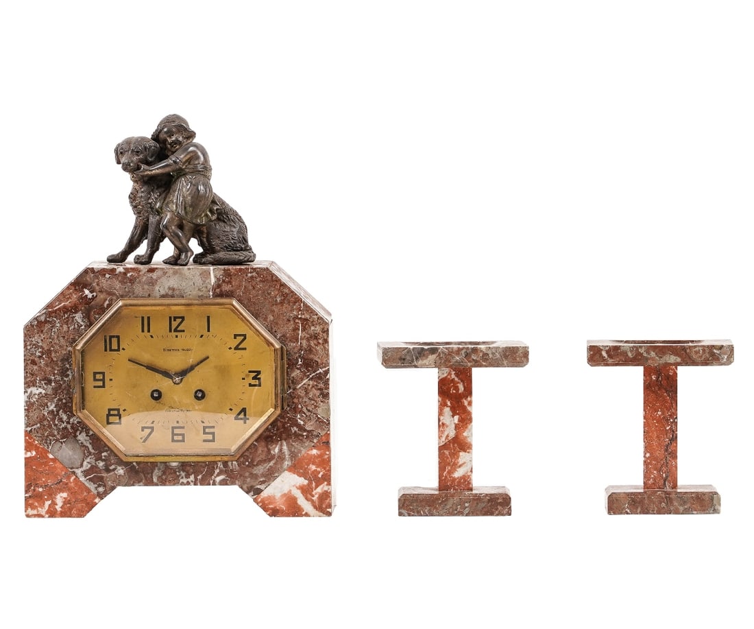 ART DECO MARBLE MANTEL CLOCK (1 of 15)