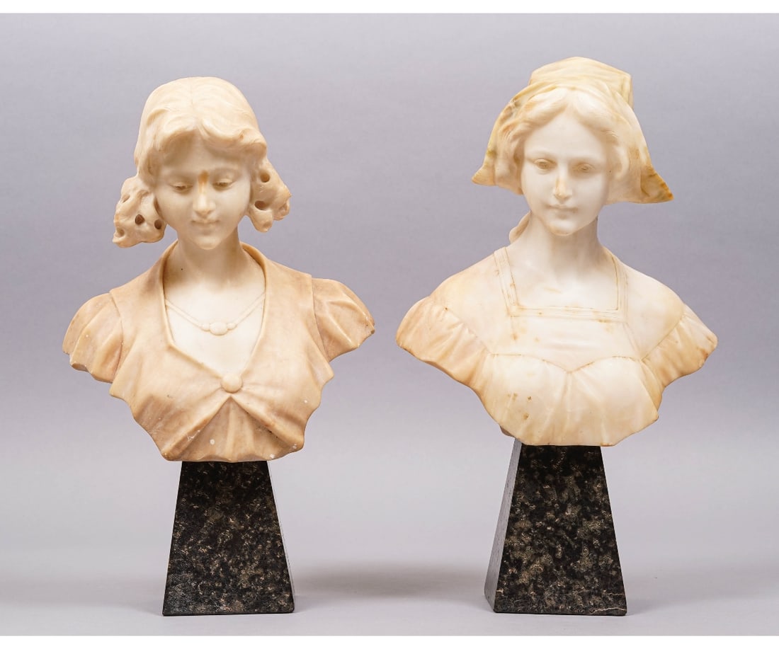 TWO ALABASTER BUSTS (1 of 5)
