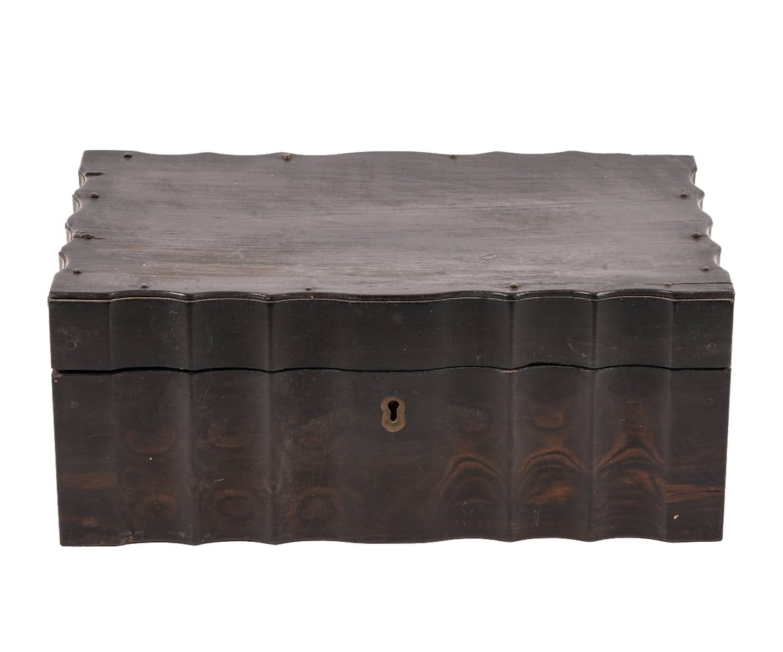 INDIAN CAMPHOR WOOD BOX: Indian camphor wood inlaid box, late 19th c. 5.5"h x 14"w x 8.75"d