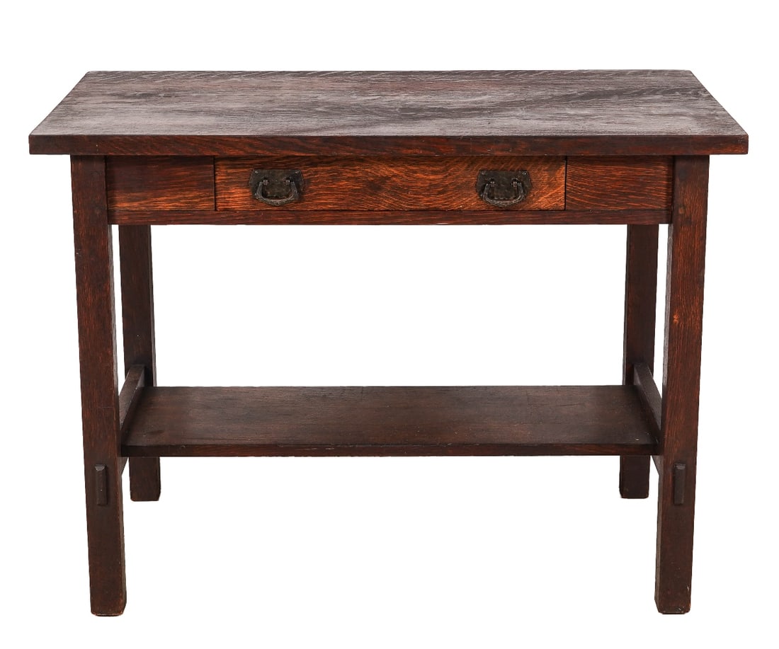 STICKLEY STYLE OAK WRITING DESK (1 of 7)