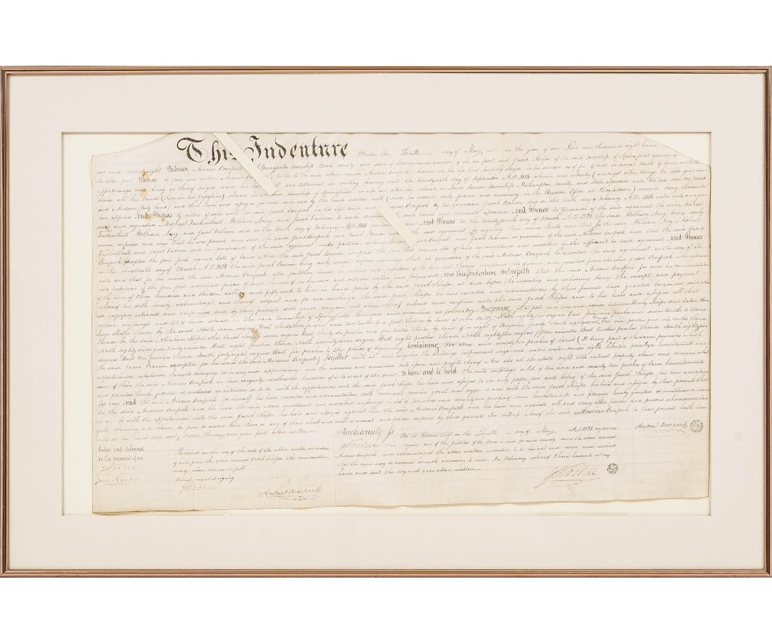 FRAMED AND MATTED INDENTURE (1 of 9)