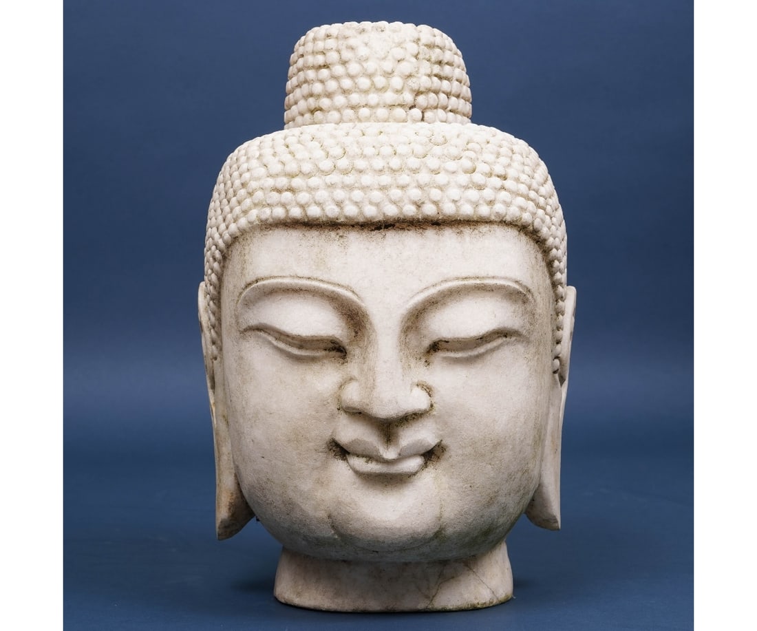 CARVED MARBLE BUDDHA HEAD (1 of 13)