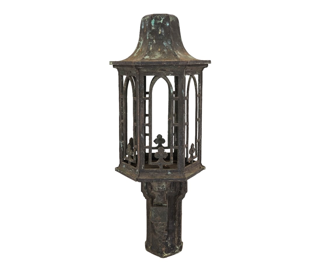 BRONZE VERDIGRIS BUILDING LANTERN (1 of 5)