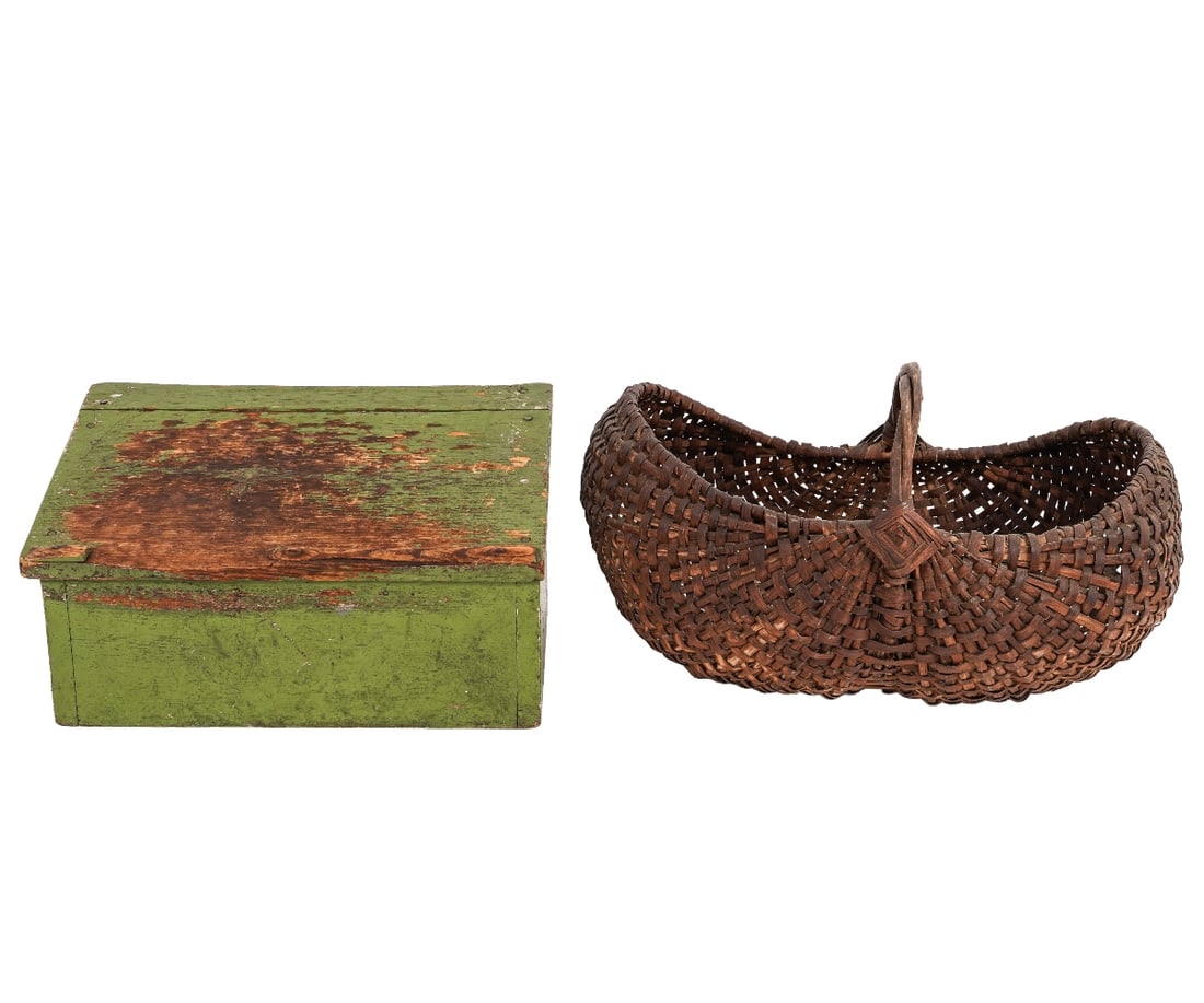 PAINTED BOOK REST AND BASKET (1 of 5)