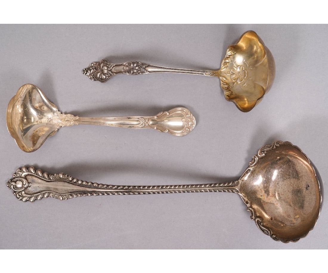 THREE STERLING SILVER LADLES (1 of 4)
