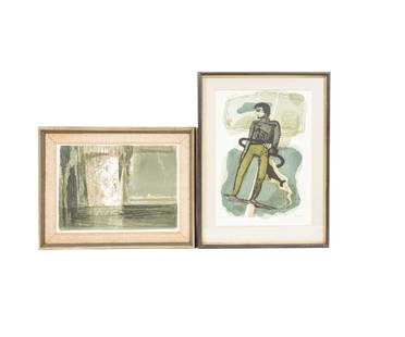 TWO BENTON M. SPRUANCE LITHOGRAPHS: Two Benton Murdoch Spruance (1904-1967, PA) framed and matted lithographs one titled "Moby Dick", edition 25, pencil signed and the other titled "Ishmael", dated '67.Largest: 29.5" x 21" ss / 38" x 29