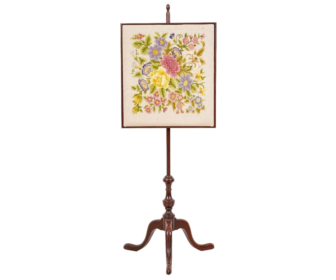 QUEEN ANNE STYLE POLE SCREEN (1 of 7)